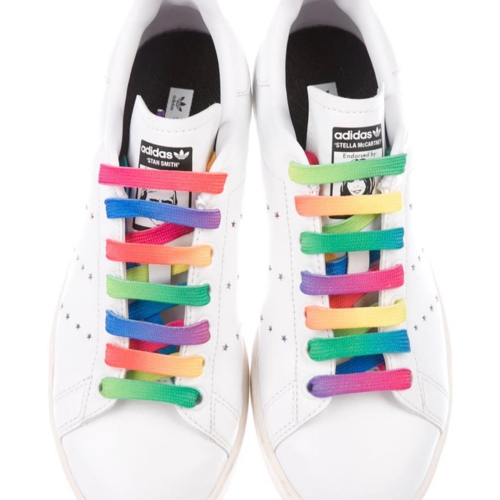 Adidas Women's White Sneakers with Colorful Laces
